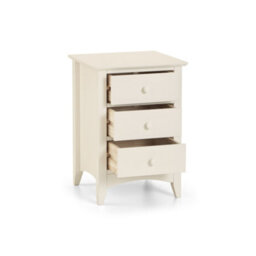 Julian Bowen Cameo 3 Drawer Bedside - Stone White - thumbnail 3