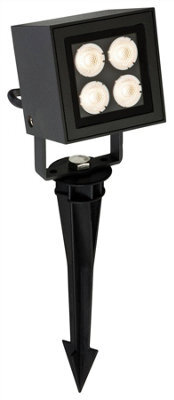 Luminosa Lighting Luminosa Led 4 Light Outdoor Wall Light & Spike Spot Graphite Ip54