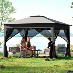 Gainoom 338 X 338 Cm Grey Pop Up Gazebo Foldable Canopy Tent Instant Outdoor Gazebo - thumbnail 8