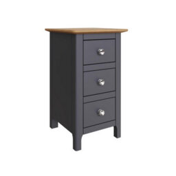 Fwstyle Pair Of 2 Ready Assembled Taberno 3 Drawer Bedside Table Chest Nightstands Graphite Blue (H) 58 (W) 34 (D) 35Cm - thumbnail 6