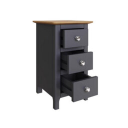 Fwstyle Pair Of 2 Ready Assembled Taberno 3 Drawer Bedside Table Chest Nightstands Graphite Blue (H) 58 (W) 34 (D) 35Cm - thumbnail 4