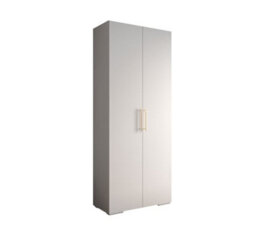 Arte Elegant White Inova 3 Hinged Door Wardrobe W1000mm H2370mm D470mm - Versatile Storage With Vertical Gold Handles - thumbnail 1