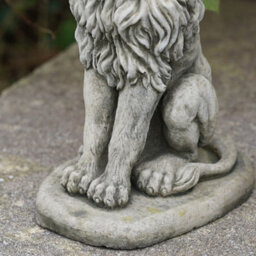 Burgess Upright Lion Stone Statue Outdoor Garden British Made Ornament - thumbnail 4