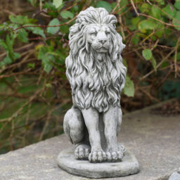 Burgess Upright Lion Stone Statue Outdoor Garden British Made Ornament - thumbnail 1