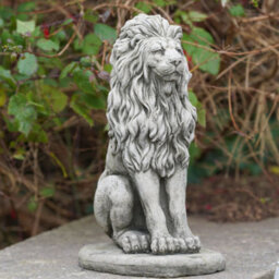 Burgess Upright Lion Stone Statue Outdoor Garden British Made Ornament - thumbnail 3