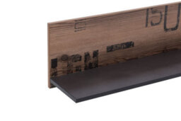 Arte Funky Fargo Hanging Shelf With Concrete-Like Ledge And Oak Backboard In Raw Steel & Canyon Alpine Spruce W1100mm X H260mm X D220mm - thumbnail 2