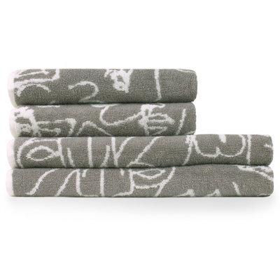 Furn. Everybody 4 Piece Towel Bale, Cotton, Grey - image 1