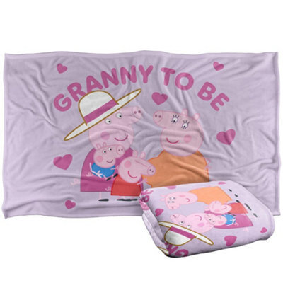 Peppa Pig Pa Pig Granny To Be Granny Pig Blanket White (One Size) - image 1
