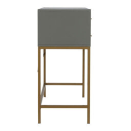 Gr8 Home Cosmoliving Wooden Grey Lennon Console Bar Table Desk Unit With Storage Drawers - thumbnail 4