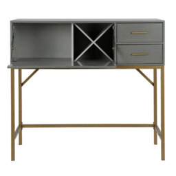 Gr8 Home Cosmoliving Wooden Grey Lennon Console Bar Table Desk Unit With Storage Drawers - thumbnail 6