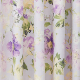 Dreams & Drapes Florette Hand Painted Floral Print Light Filtering Lilac Eyelet Curtains - thumbnail 3