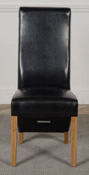 That's Furniture Lola Black Leather Dining Chairs For Dining Room Or Kitchen - thumbnail 2