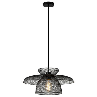 Harper Living Black Pendant Ceiling Light With Metal Mesh Shade, Pendant Light For Kitchen Hallway Living Room Dining Room - image 1