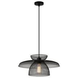 Harper Living Black Pendant Ceiling Light With Metal Mesh Shade, Pendant Light For Kitchen Hallway Living Room Dining Room