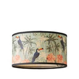 Valuelights Daintree Medium Pastel Jungle Bamboo Drum Ceiling Lamp Shade And Bulb (D)35Cm - thumbnail 8
