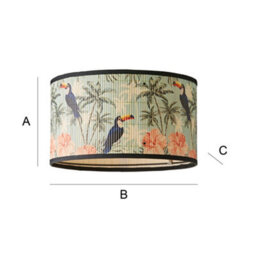 Valuelights Daintree Medium Pastel Jungle Bamboo Drum Ceiling Lamp Shade And Bulb (D)35Cm - thumbnail 7