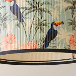 Valuelights Daintree Medium Pastel Jungle Bamboo Drum Ceiling Lamp Shade And Bulb (D)35Cm - thumbnail 6