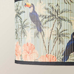 Valuelights Daintree Medium Pastel Jungle Bamboo Drum Ceiling Lamp Shade And Bulb (D)35Cm - thumbnail 5