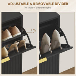 Black-4 Drawers Narrow Shoe Cabinet With Drawers And Adjustable Shelves - thumbnail 5