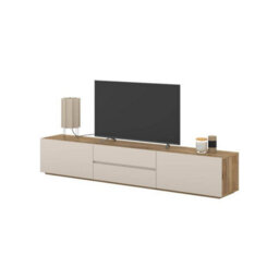 Arte Criss 200Cm Tv Cabinet - Cashmere & Oak Mauvella, Sleek Media Storage With Subtle Sophistication - thumbnail 4