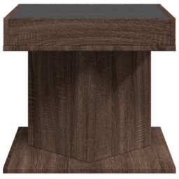 Berkfield Coffee Table With Led Brown Oak 50X50X45 Cm Engineered Wood - thumbnail 7