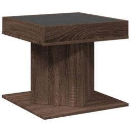 Berkfield Coffee Table With Led Brown Oak 50X50X45 Cm Engineered Wood - thumbnail 8