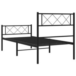 Berkfield Metal Bed Frame With Headboard And Footboard Black 100X200 Cm - thumbnail 7
