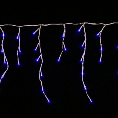 Best Artificial 100 Blue Led Outdoor Icicle Christmas String Lights 2.4M In Length Battery Powered - image 1