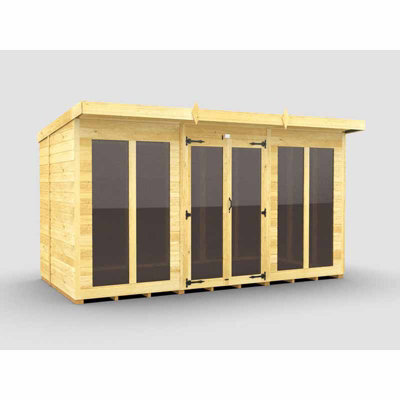 Buttercup Farm 12Ft X 6Ft Pent Summer House (Full Height Window) - Wood - L178 X W358 X H201 Cm - image 1