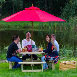 Leisurebench York 8 Seat Round 180Cm Picnic Table Durable Heavy Duty Pub Picnic Bench Green Pine - thumbnail 7