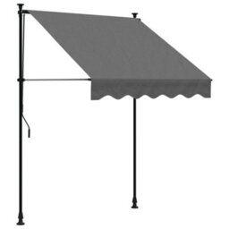 Walplus Retractable Awning Garden Sun Shade Canopy Gazebo For Back Door, Porch, Patio Anthracite 150X150 Cm Fabric And Steel - thumbnail 2