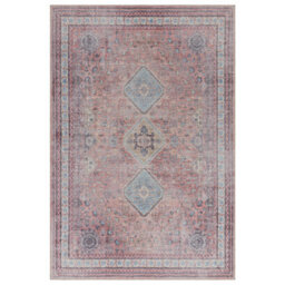 Kaya Esfir Ky09 Red Traditional Persian Floral Bordered Easy To Clean Rug For Bedroom Living & Dining Room-160Cm X 230Cm - thumbnail 2