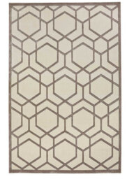 Ivory Light Grey Chequered Geometric Easy To Clean Modern Dining Room Bedroom And Living Room Rug-160Cm X 230Cm - thumbnail 6