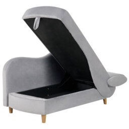 Beliani Right-Hand Chaise Longue Meri Velvet Light Grey With Storage - thumbnail 7