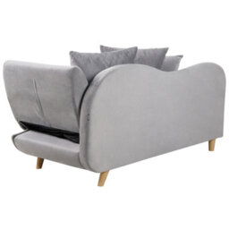 Beliani Right-Hand Chaise Longue Meri Velvet Light Grey With Storage - thumbnail 8