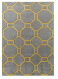 Grey/yellow Modern Geometric Handmade Easy To Clean Rug For Living Room Bedroom & Dining Room-120Cm X 170Cm - thumbnail 8