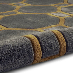 Grey/yellow Modern Geometric Handmade Easy To Clean Rug For Living Room Bedroom & Dining Room-120Cm X 170Cm - thumbnail 7