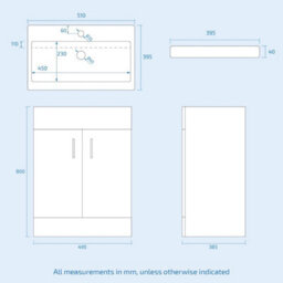 Nes Home 510mm Grey Floor Standing Vanity With 2 Doors, Wc Toilet Pan & Basin - thumbnail 7