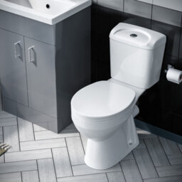 Nes Home 510mm Grey Floor Standing Vanity With 2 Doors, Wc Toilet Pan & Basin - thumbnail 3