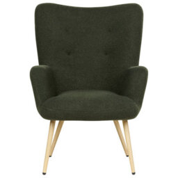 Beliani Wingback Chair Vejle With Footstool Boucle Dark Green - thumbnail 5