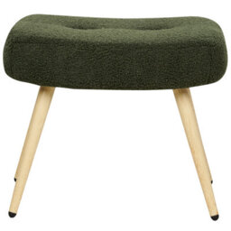 Beliani Wingback Chair Vejle With Footstool Boucle Dark Green - thumbnail 8