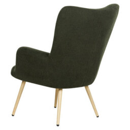 Beliani Wingback Chair Vejle With Footstool Boucle Dark Green - thumbnail 6