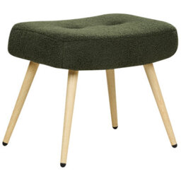 Beliani Wingback Chair Vejle With Footstool Boucle Dark Green - thumbnail 7