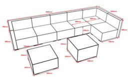 Furniture One Rattan Effect Mix Brown Rattan 7 Seat Corner Sofa Set No Assembly & Aluminium Frame - thumbnail 3