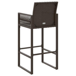 Vidaxl Garden Bar Stools 2 Pcs Brown Poly Rattan - thumbnail 7
