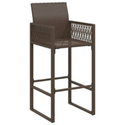 Vidaxl Garden Bar Stools 2 Pcs Brown Poly Rattan - thumbnail 4