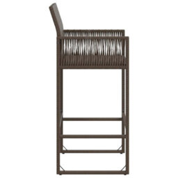 Vidaxl Garden Bar Stools 2 Pcs Brown Poly Rattan - thumbnail 6