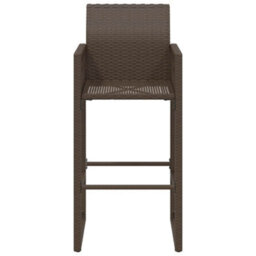 Vidaxl Garden Bar Stools 2 Pcs Brown Poly Rattan - thumbnail 5