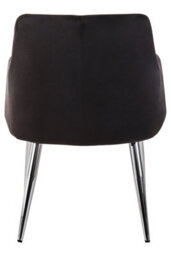 Orsina Black Velvet Splayed Dining Chair, Luxury Lounge Chair With Chrome Finish,  Chair For Patio, Kitchen Chair - thumbnail 3