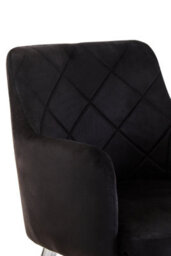 Orsina Black Velvet Splayed Dining Chair, Luxury Lounge Chair With Chrome Finish,  Chair For Patio, Kitchen Chair - thumbnail 4